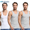 3Pcs/Lot Summer Men Cotton Underwear Mens Undershirt Transparent Shirts Male Bodyshaper Fitness Wrestling Singlets